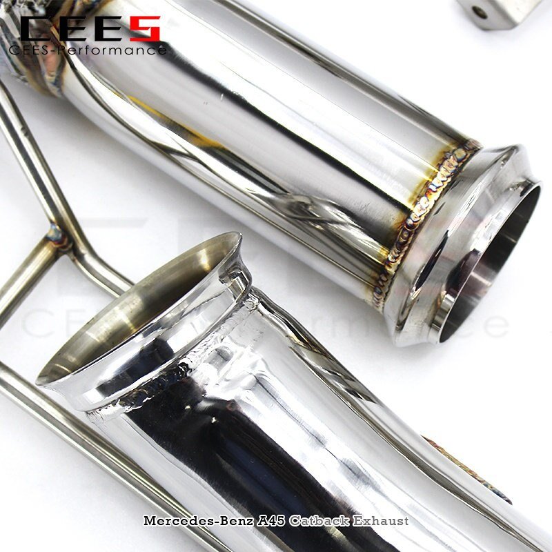 CEES Catback Exhaust Downpipe For Mercedes-Benz A45 AMG 2.0T 2014- Stainless Steel Exhaust valve control  Exhaust System