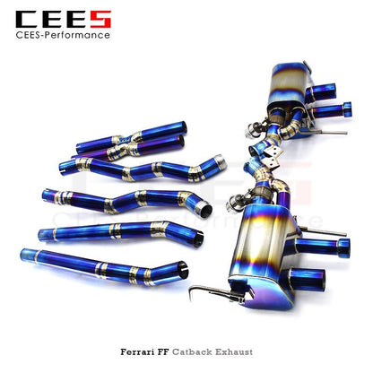 CEES Catback Exhaust for Ferrari FF 6.3 2011- Tuning Performance Titanium X Pipe Midpipe Exhaust Refit Performance Valve Muffler