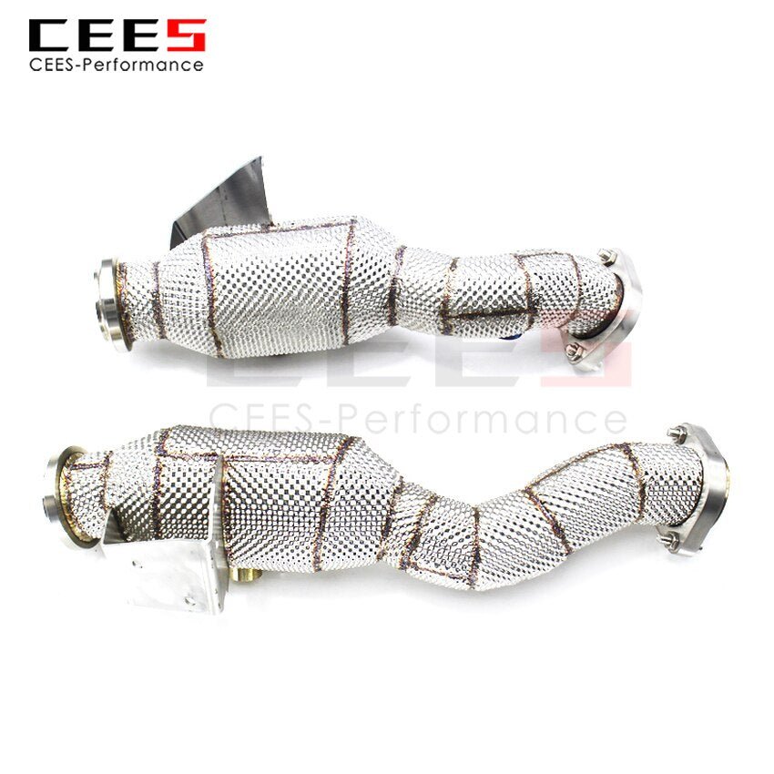 CEES Downpipe For Mercedes-Benz C43 AMG 3.0T 2016-2023 High Performance Catless Downpipe Exhaust Pipe Catalytic Converters