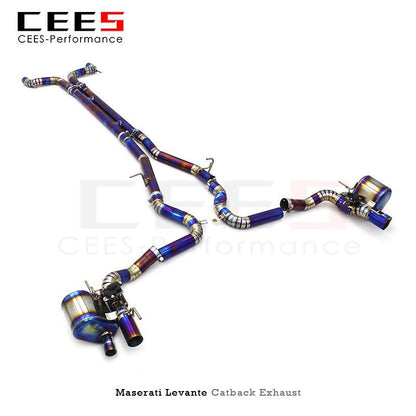 CEES Catback Exhaust for Maserati Levante 3.0T 2017-2023 Exhaust Pipe Muffler Escape Titanium Alloy Pipe Valve Exhaust System