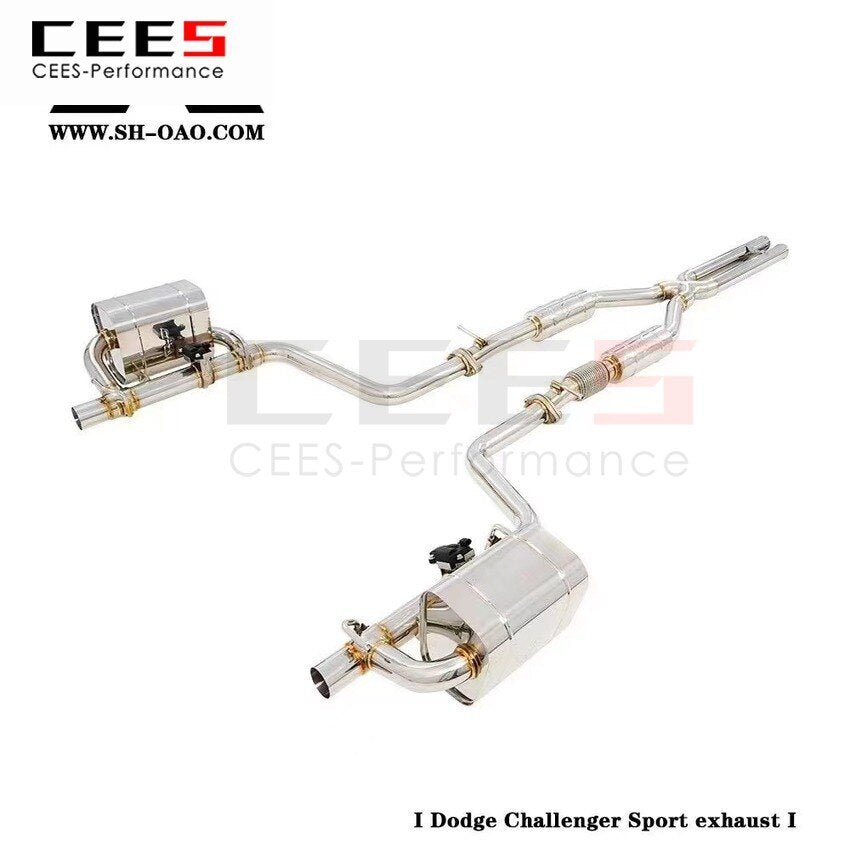 CEES Exhaust System For Dodge Challenger 3.6L Stainless Steel Performance Valve Muffler Catback Escape Tubo Escape Coche