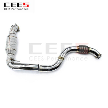 CEES Exhaust System For Mercedes-Benz A200 1.6T Headers With Catalyst Test Pipe Converter High Flow Catted Exhaust Downpipe