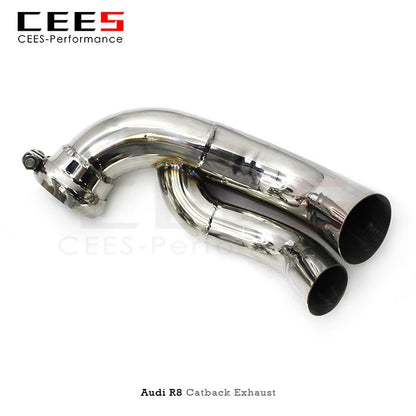 CEES Stainless Steel Exhaust system For AUDI R8 5.2L2008-2016 valve control Exhaust System High Polished Muffler Exhaust System