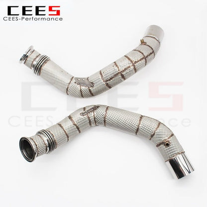 CEES Downpipe for BMW M5/M6 4.4TT V8 2019-2023 Performance Tuning Without Catalyst Exhaust Downpipe Exhaust Pipe