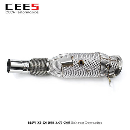 CEES  Downpipe for BMW X5/X6 B58 3.0T G05 2019-2022 High Flow Catted Performance Downpipe Exhaust with Catalyst Downpipe