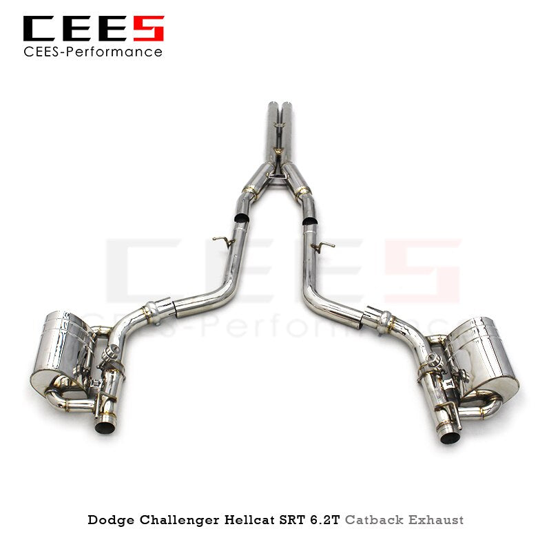 CEES Tuning Catback Exhaust for Dodge Challenger Hellcat SRT 6.2T 6.4L 2016-2022 Performance Valve Muffler Exhaust Pipe System