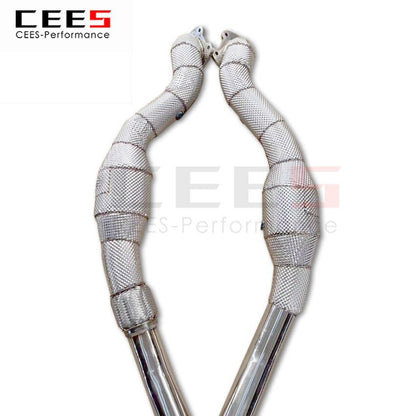 CEES Exhaust System For Dodge Challenger Headers With Catalyst Test Pipe Converter High Flow Catted Exhaust Downpipe Car Parts