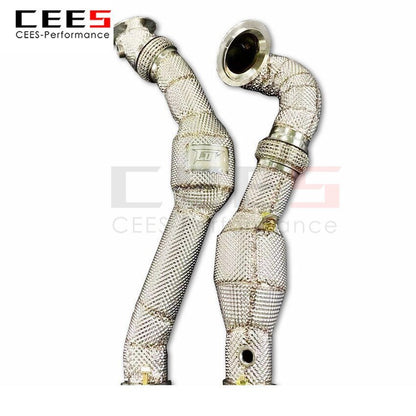 CEES Exhaust System For BMW 1M E82 3.0T N54 Headers With/Without Catalyst Test Pipe Converter High Flow Catted Exhaust Downpipe