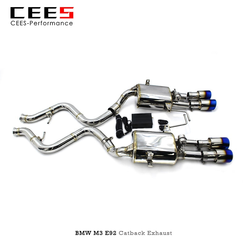 CEES Tuning Performance Stainless Steel Exhaust Pipe Catback Valve Muffler For BMW M3 E92 4.0L 2008-2013 Escape