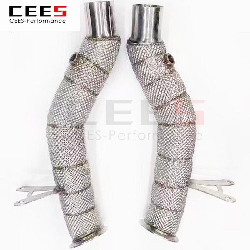 CEES Exhaust System For Ferrari 458 458SP Headers Without Catalyst No cat Downpipe Manifold Stainless Steel Car Accessories