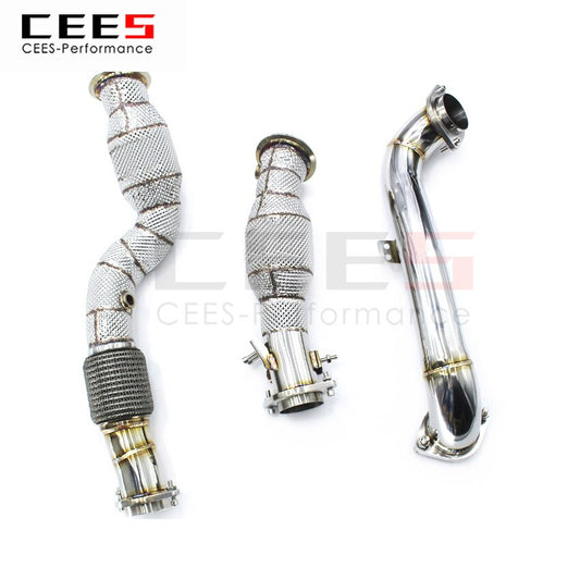 Exhaust System For BMW M3 M4 G80 G82 G83 G8X 3.0T Headers With Catalyst Test Pipe Converter High Flow Catted Exhaust Downpipe