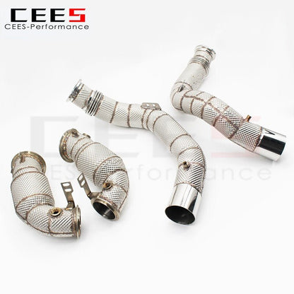 CEES Downpipe for BMW X7/X7M 4.4TT V8 2019-2023 Tuning Catalytic Converters Exhaust Without Catalyst Downpipe Exhaust System