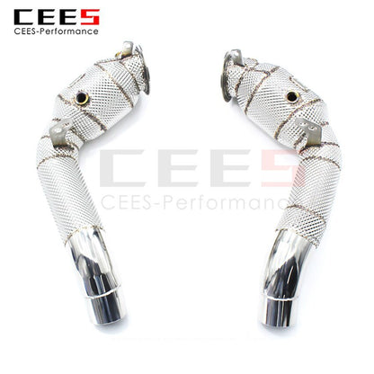 CEES Exhaust System For BMW M5 M6  F06 F10 F13 2011-2017  Headers Catalyst Test Pipe Converter High Flow Catted Exhaust Downpipe