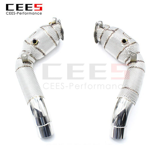 CEES Exhaust System For BMW M5 M6  F06 F10 F13 2011-2017  Headers Catalyst Test Pipe Converter High Flow Catted Exhaust Downpipe