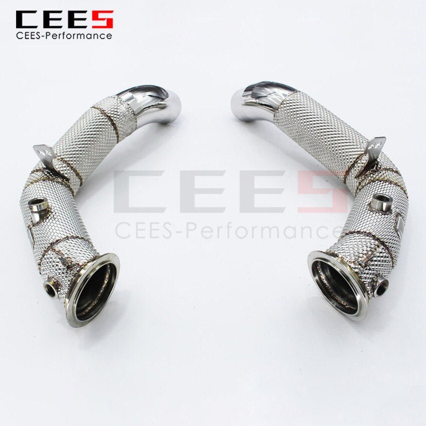 CEES Exhaust System For BMW M5 M6 F06 F10 F18  Header With Catalyst Test Pipe Converter High Flow Catted Exhaust Downpipe