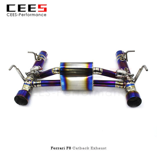 CEES Performance Catback udstødning til Ferrari F8 Spider 3.9 2019- Tuning Valve Titanium Alloy Pipe Refit Udstødningssystem 