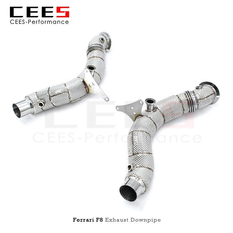 CEES Exhaust Downpipe for Ferrari F8 Spider 2019- Catless Downpipe Without Catalyst Catalytic Converter Performance Exhaust Pipe