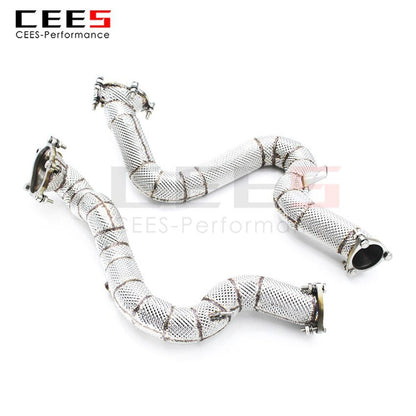 CEES Exhaust System For Audi RS6 C7 Headers Without Catalyst No cat Downpipe Manifold Stainless Steel Car Accessories