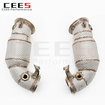 CEES  Exhaust System for BMW X5/X5M 4.4TT V8 2019-2023 Tuning Without Catalyst Performance Catalytic Converters Downpipe