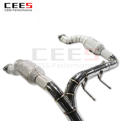 CEES Exhaust System For Ford F150 3.5T Headers With Catalyst Test Pipe Converter High Flow Catted Exhaust Downpipe