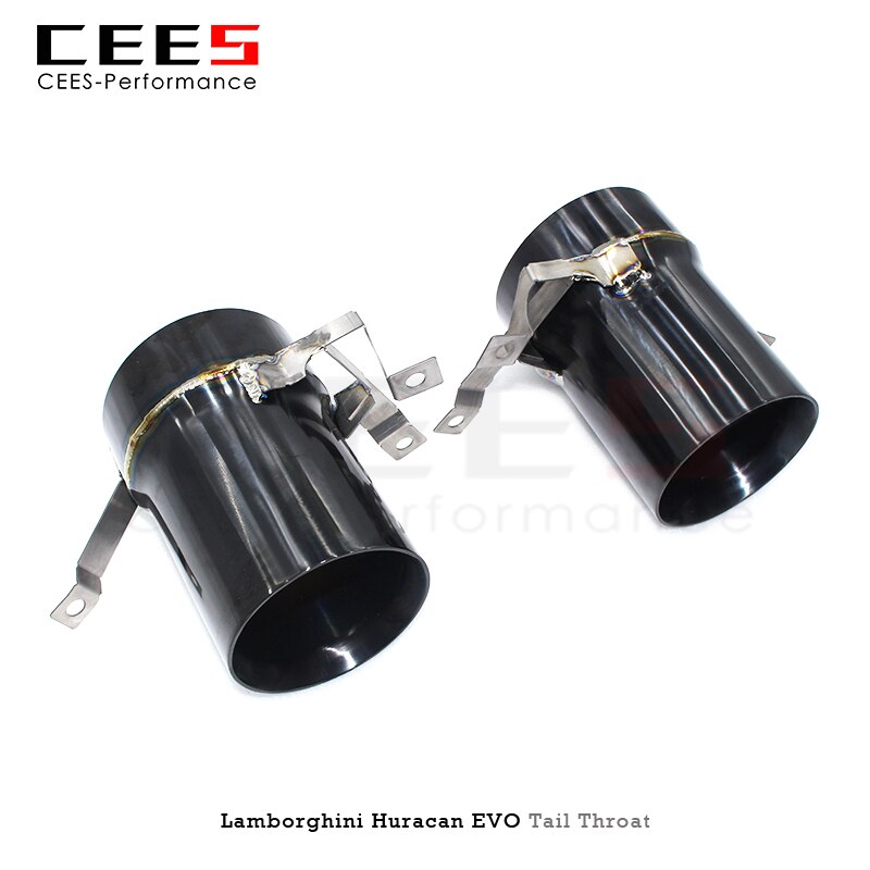 CEES Tail mouth Tips For Lamborghini Huracan EVO 2014- Electroplated Black Titanium Tail Throat Racing Exhaust Pipe