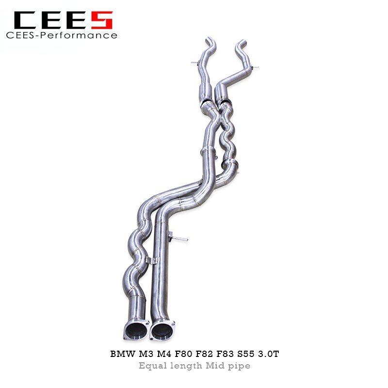 CEES Catback Exhaust for BMW M3/M4 F80 F82 F83 S55 3.0T 2014-2019 Steel Stainless Escape Performance Valve Exhaust Pipe Muffler