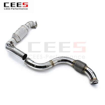 CEES Exhaust System For Mercedes-Benz A200 1.6T Headers With Catalyst Test Pipe Converter High Flow Catted Exhaust Downpipe