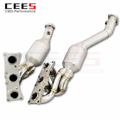 CEES Exhaust manifold Downpipe For BMW 325/330 E90/E92/E93 2.5L/3.0L 2005-2012 Stainless Steel High flow catted downpipe