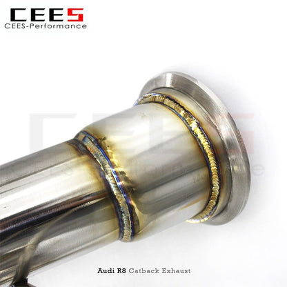 CEES Catback Exhaust for AUDI R8 5.2L 2015-2022 Tuning Performance Valve Mufflers Exhaust Assembly Car Accessories AutoAccessory