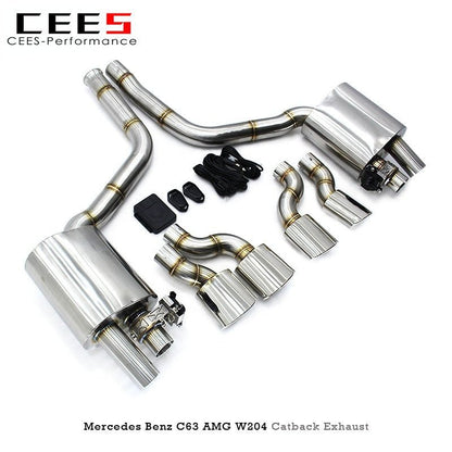 CEES Catback Exhaust For Mercedes-Benz C63 AMG W204 6.2 2012-2015 Exhaust Pipe Muffler 304 Stainless Steel Exhaust System