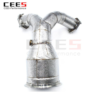 CEES Exhaust System For Audi S4 S5 3.0T Headers With/Without Catalyst Test Pipe Converter High Flow Catted Exhaust Downpipe