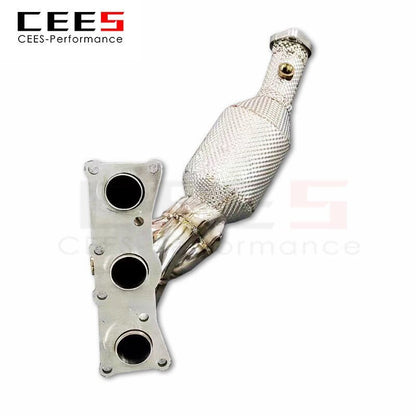 CEES Exhaust manifold Downpipe For BMW 325/330 E90/E92/E93 2.5L/3.0L 2005-2012 Stainless Steel High flow catted downpipe