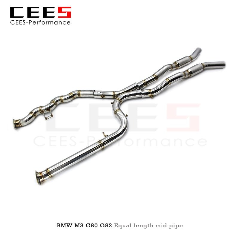 CEES Equal length mid pipe For BMW M3 G80/G82 3.0T 2020-2025 Equal length mid pipe Exhaust Pipe Stainless Steel Muffler Parts