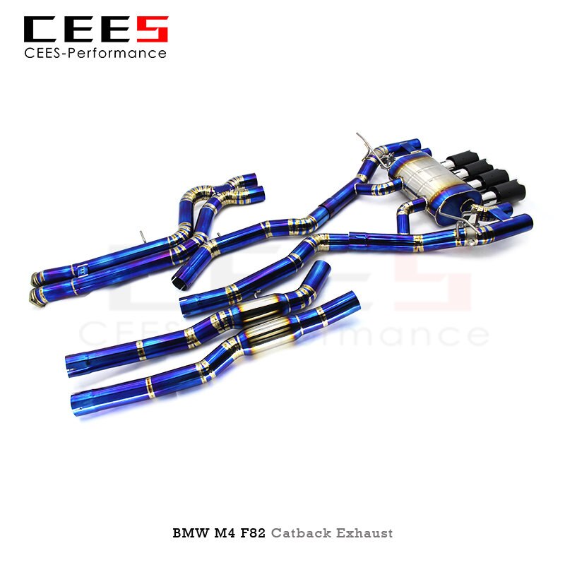 CEES Valve Catback Exhaust Pipes for BMW M3/M4 F80/F82/F8X S55 3.0T 2014-2018 Tuning Front Mid-tail Titanium Exhaust System