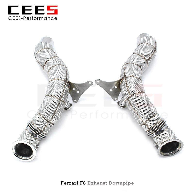 CEES Exhaust Downpipe for Ferrari F8 Spider 2019- Catless Downpipe Without Catalyst Catalytic Converter Performance Exhaust Pipe