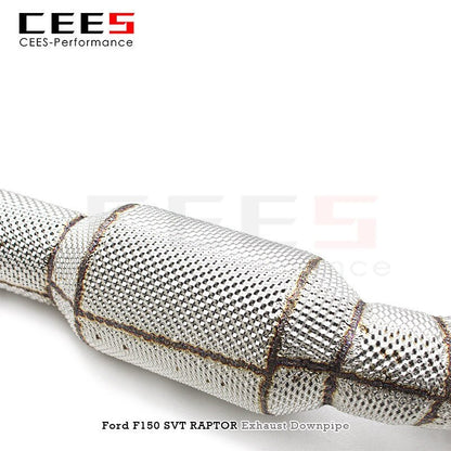 CEES Catalytic Con For Ford F150 SVT RAPTOR 3.5TT 2015-2019 Performance Exhaust System Stainless Steel Downpipe Without Catalyst