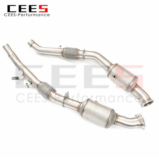 CEES Exhaust System For Mercedes Benz ML320 ML350 ML400 Headers With Catalyst Test Pipe Converter High Flow Catted Downpipe