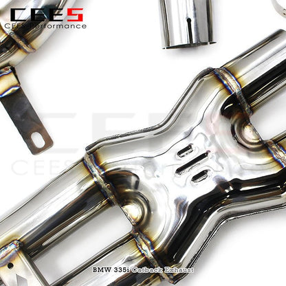 CEES Catback Exhaust for BMW 335i E90/E92/E93 3.0T N55 2009-2013 Stainless Steel Exhaust Pipe Catless Performance Valve Mufflers