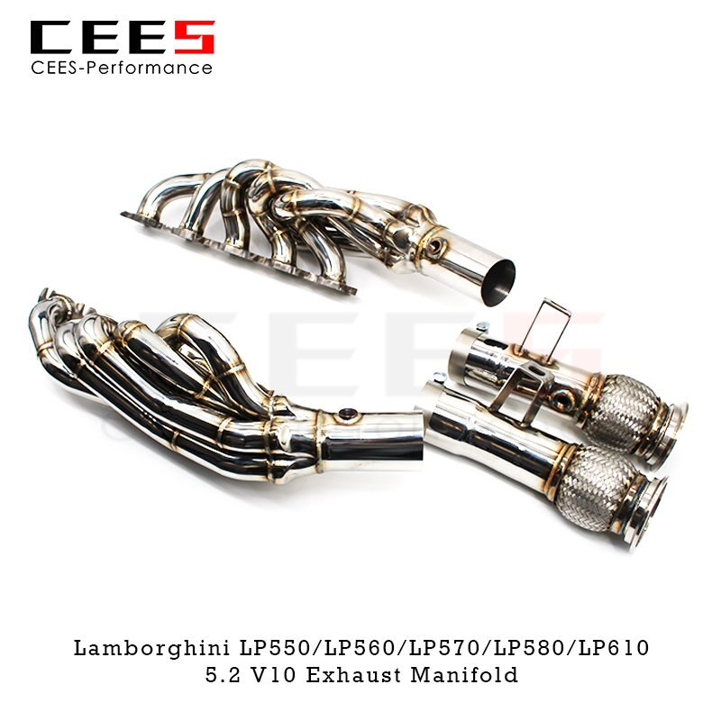 CEES Manifold for Lamborghini Gallardo LP550/LP560/LP570/LP580/LP610 V10 5.2L 2010-2014 Tuning SS304 Header Exhaust System