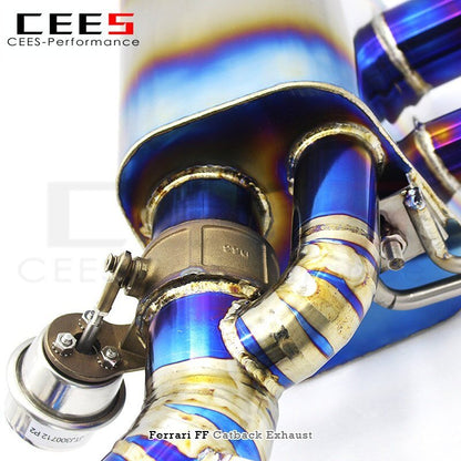 CEES Catback Exhaust for Ferrari FF 6.3 2011- Tuning Performance Titanium X Pipe Midpipe Exhaust Refit Performance Valve Muffler