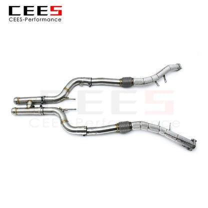 CEES Catless Downpipe for Mercedes-Benz S63 AMG W222 4.0T 5.5 2014-2022 Stainless Steel Exhaust Performance Without Catalyst nocat