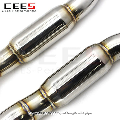 CEES Equal length mid pipe For BMW M3 G80/G82 3.0T 2020-2025 Equal length mid pipe Exhaust Pipe Stainless Steel Muffler Parts