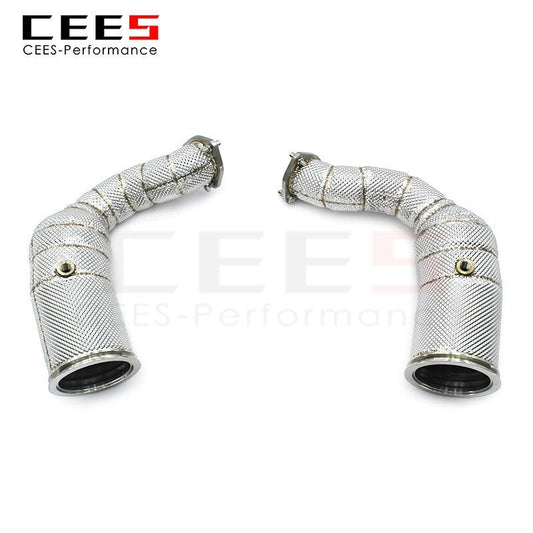 CEES Exhaust Downpipe For Lamborghini URUS 4.0 2018-2019 without catalyst Catless downpipe Stainless Steel Exhaust Manifolds