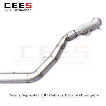 CEES Catback Exhaust Downpipe for Toyota Supra A90 3.0T 2020-2023 Stainless Steel Performance Exhaust Downpipe Without Catalyst