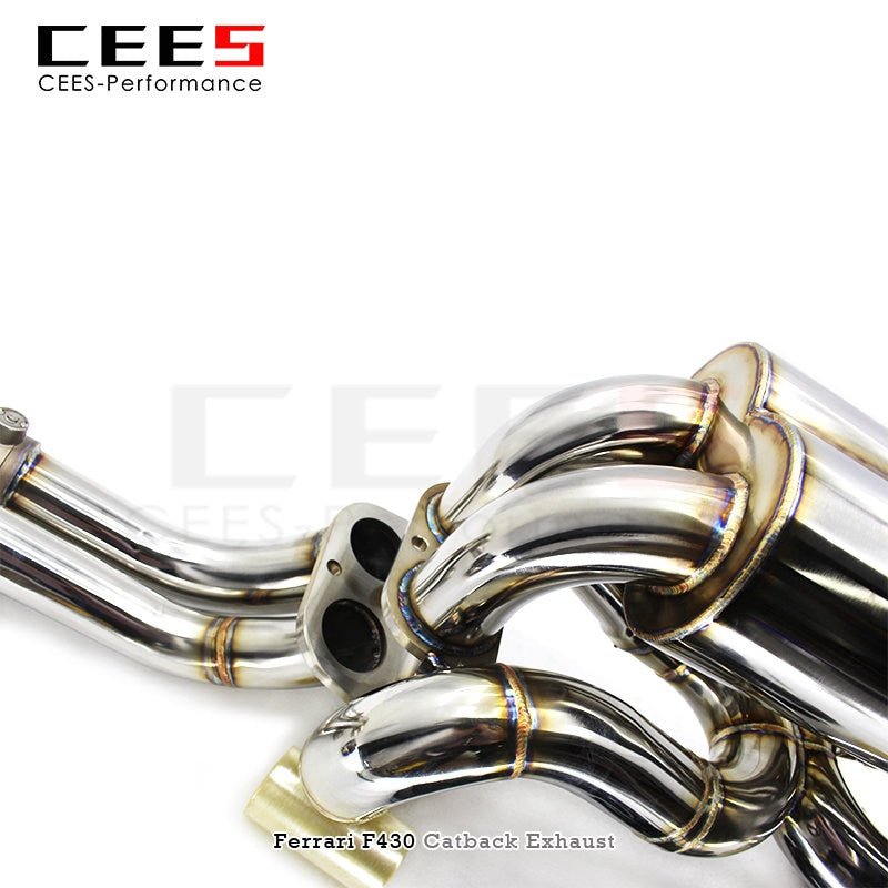CEES Catback Exhaust Downpipe for Ferrari F430 4.3 2007- Exhaust Pipe Muffler 304 Stainless Steel Escape Valve Exhaust System