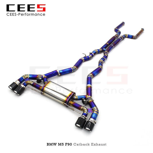 CEES Catback Exhaust for BMW M5 F90 4.4T 2018-2023 Racing Car Valvetronic Exhaust Pipe Muffler Titanium Alloy Exhaust System