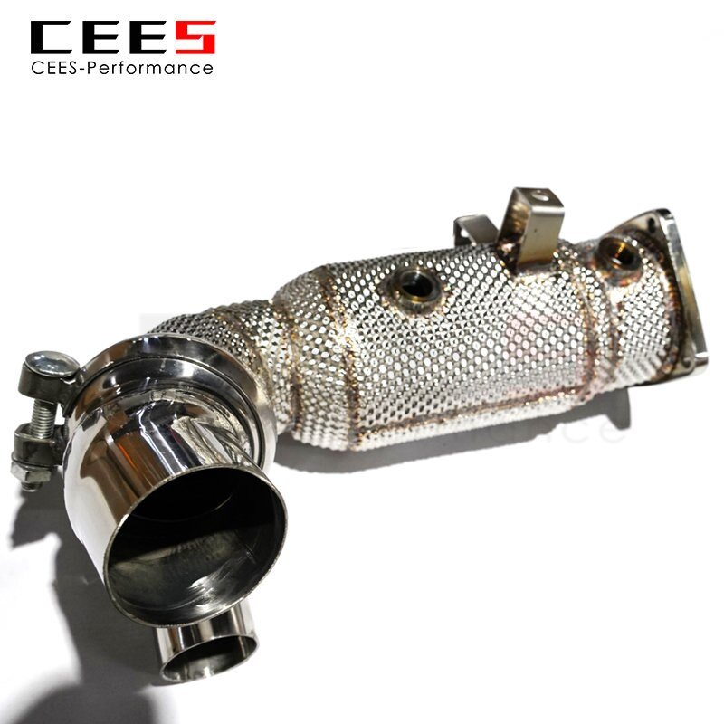 CEES Downpipe for PORSCHE Cayenne 971 2017- Automobile Exhaust System Stainless Steel Exhaust Downpipe High Flow Catted Downpipe