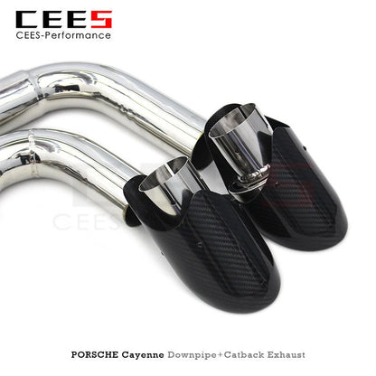 CEES High Quality Exhaust System for PORSCHE Cayenne 4.8 2010-2016 Stainless Steel Exhaust Pipes Valve Muffler Escape System