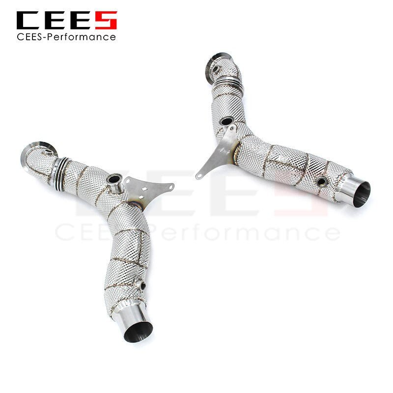 CEES Exhaust Downpipe for Ferrari F8 Spider 2019- Catless Downpipe Without Catalyst Catalytic Converter Performance Exhaust Pipe