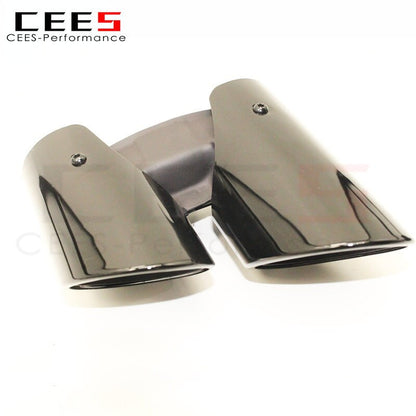 CEES Universal Tail Throat For PORSCHE Panamera 2010-2021 Stainless Steel Plating Black Four Outlet Nozzle Exhaust Pipe